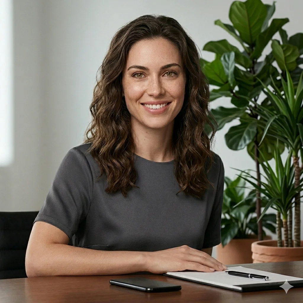 Laura at the front desk